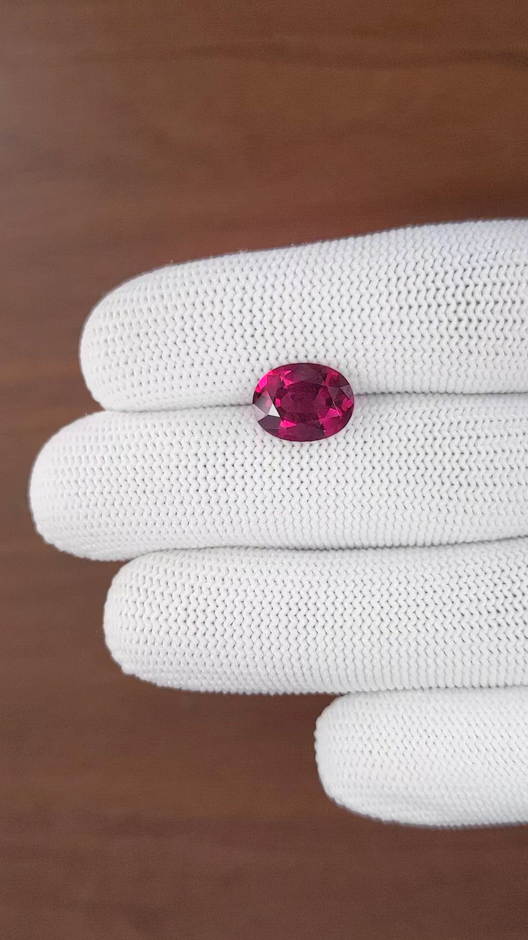 4.33 Ct. Purplish Pink Garnet from Tanzania Size Video
