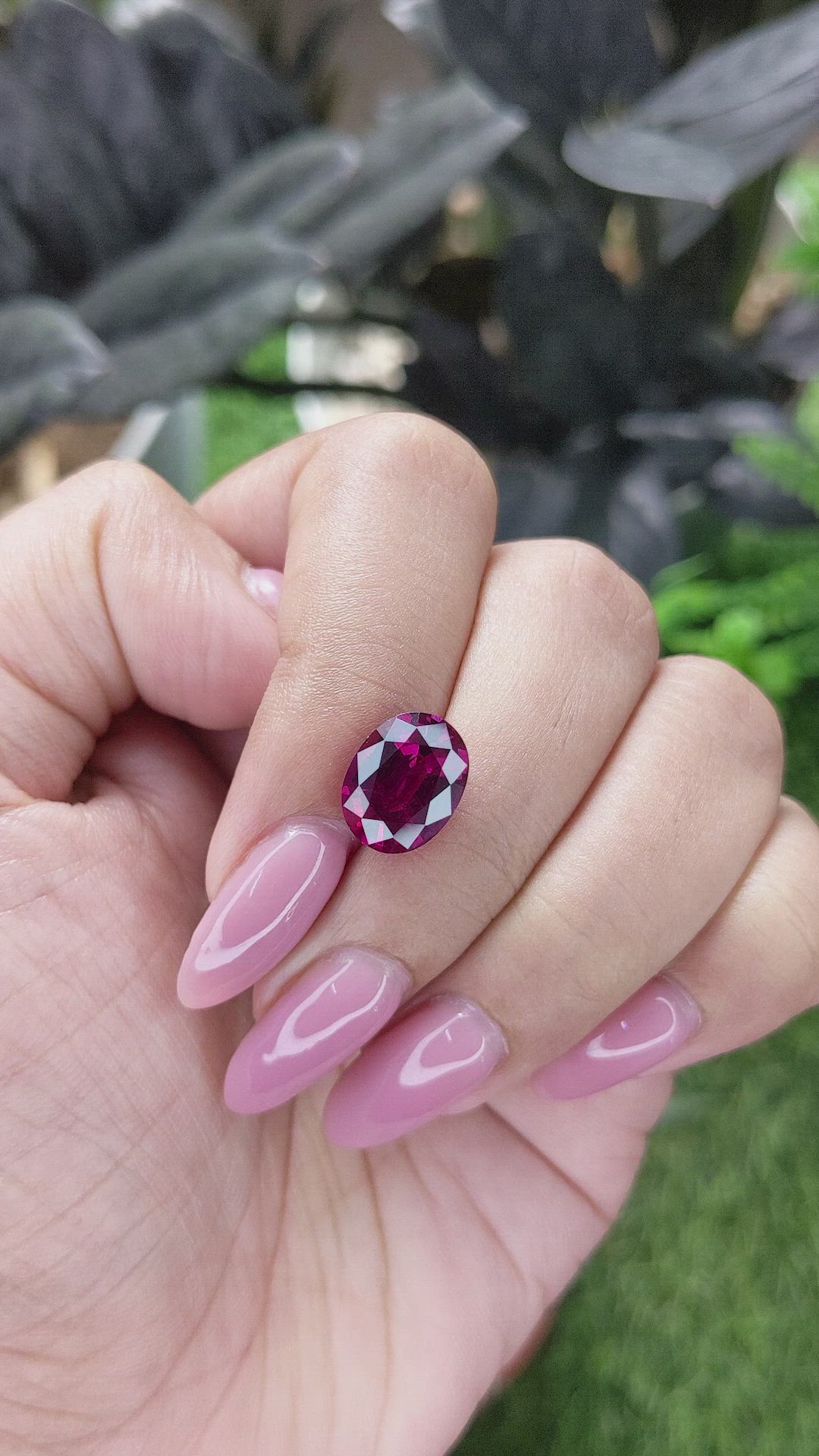 4.33 Ct. Purplish Pink Garnet from Tanzania Size Video