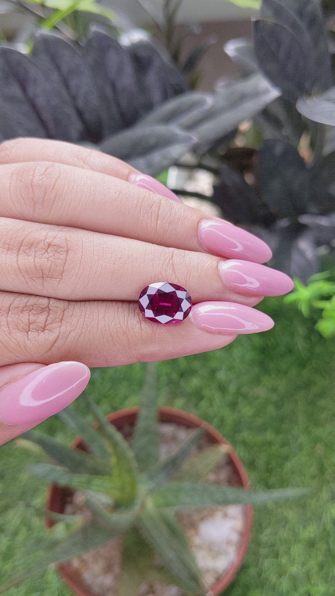 4.33 Ct. Purplish Pink Garnet from Tanzania Size Video