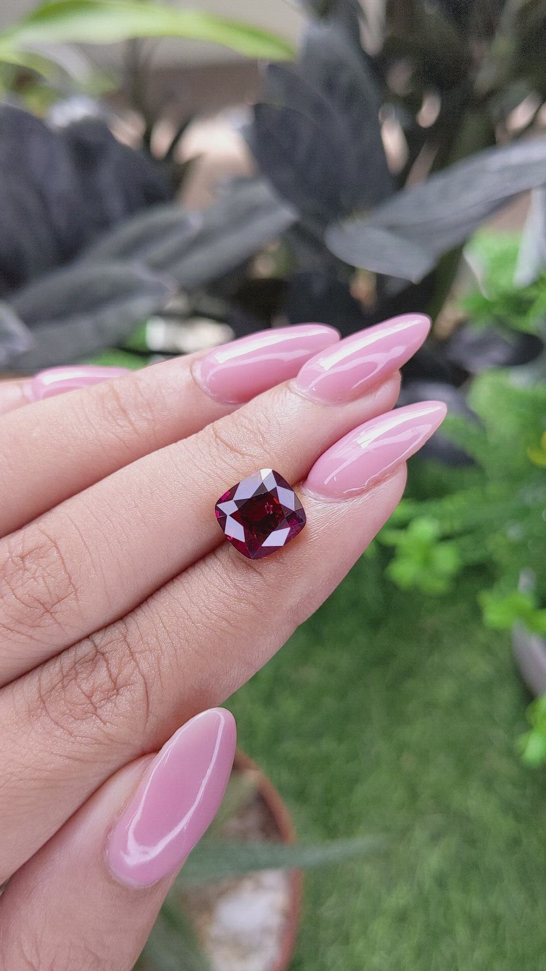 4.57 Ct. Purplish Pink Garnet from Tanzania Size Video
