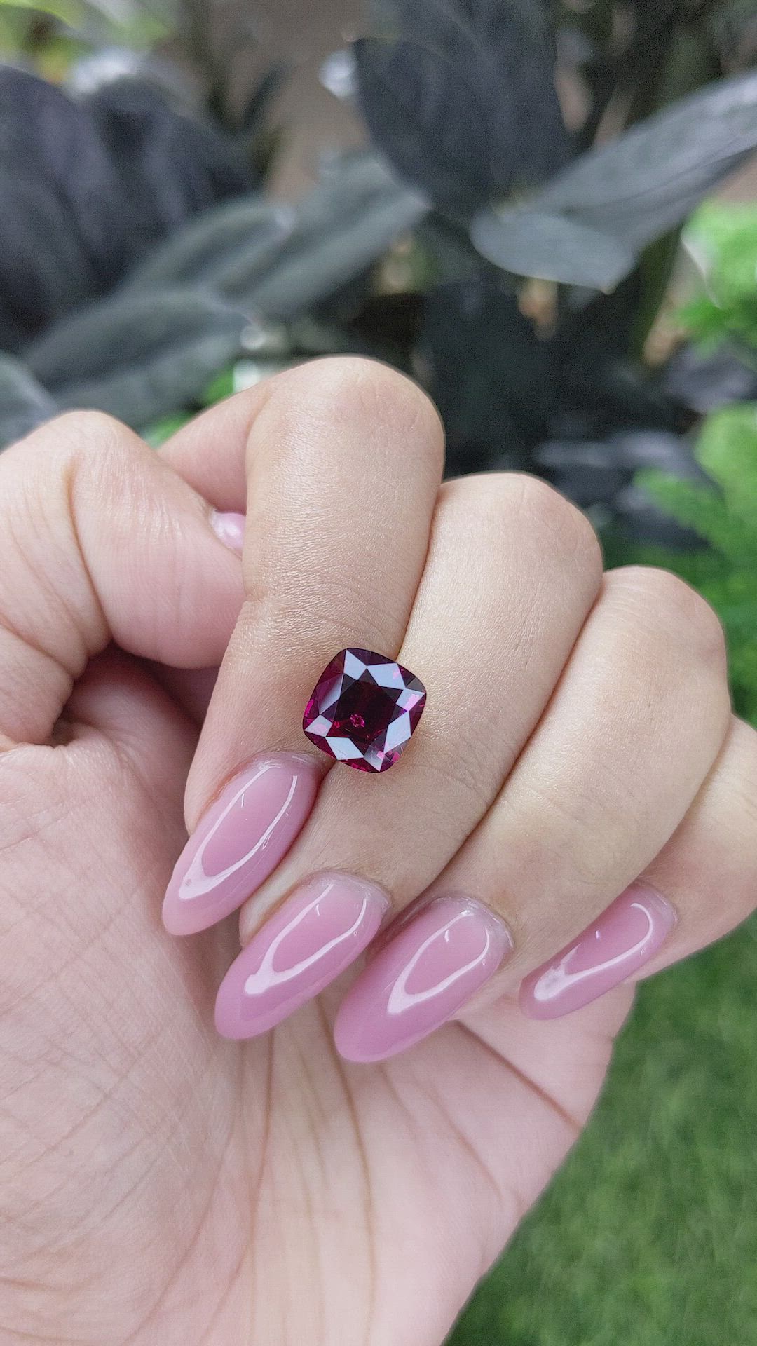 4.57 Ct. Purplish Pink Garnet from Tanzania Size Video