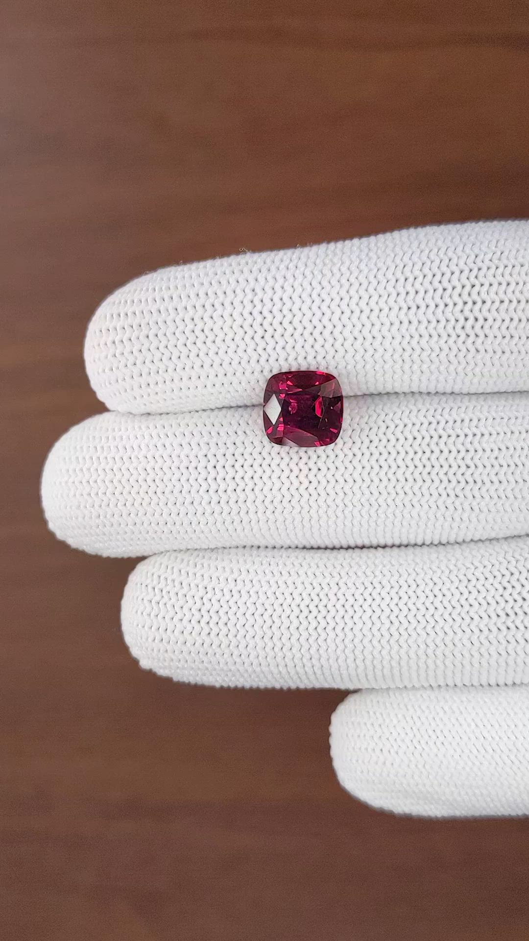 4.57 Ct. Purplish Pink Garnet from Tanzania Size Video