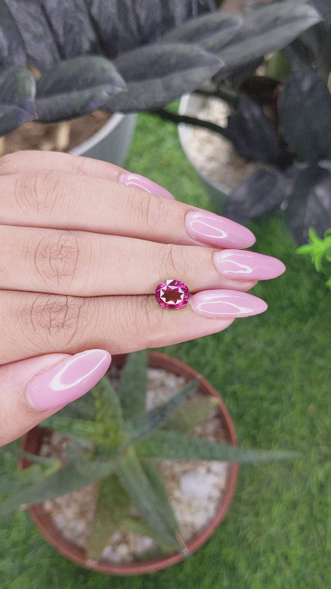 2.10 Ct. Purplish Pink Garnet from Tanzania Size Video