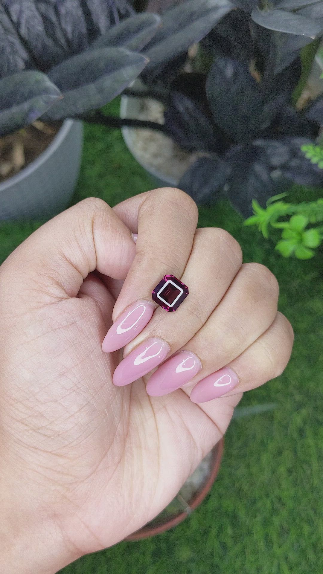3.10 Ct. Purplish Red Garnet from Tanzania Size Video