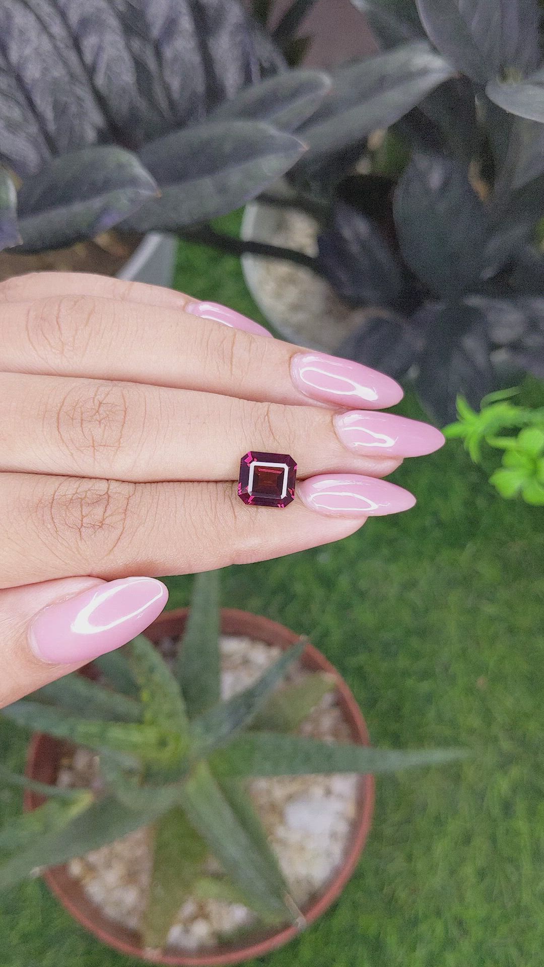 3.10 Ct. Purplish Red Garnet from Tanzania Size Video