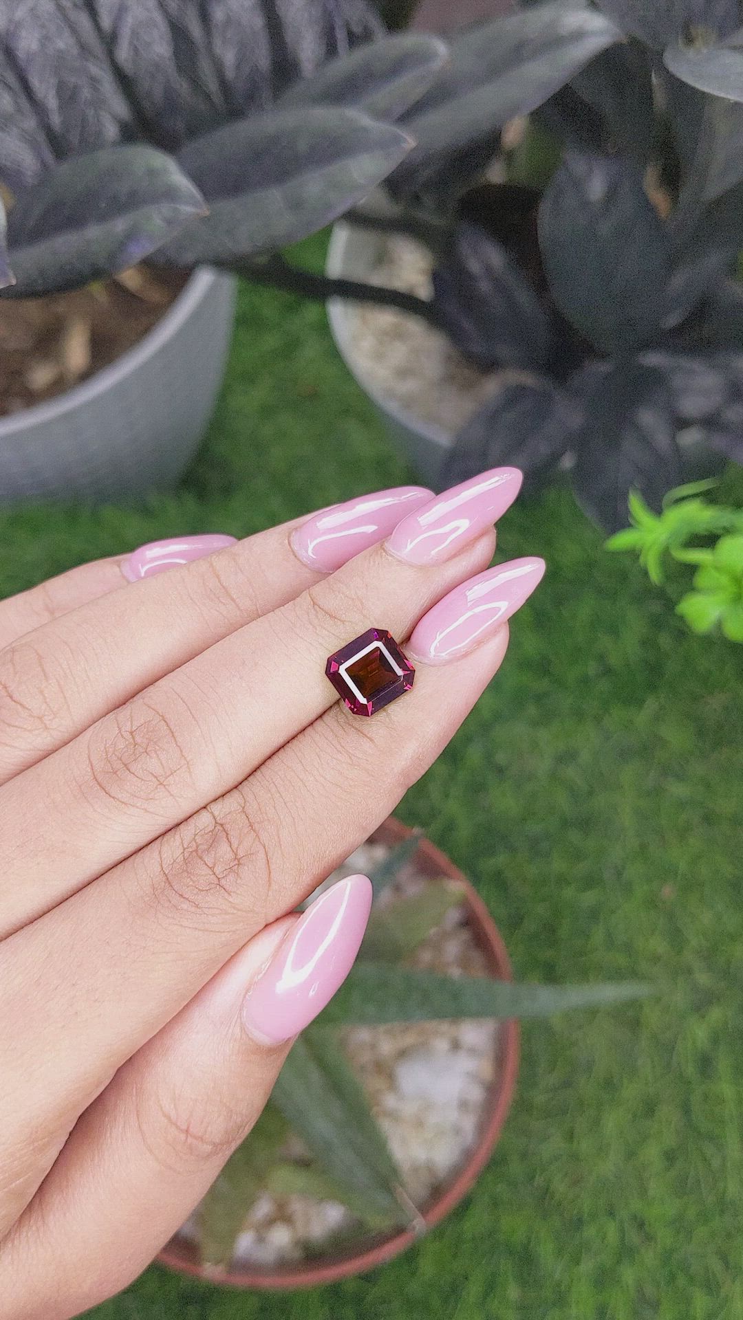3.10 Ct. Purplish Red Garnet from Tanzania Size Video