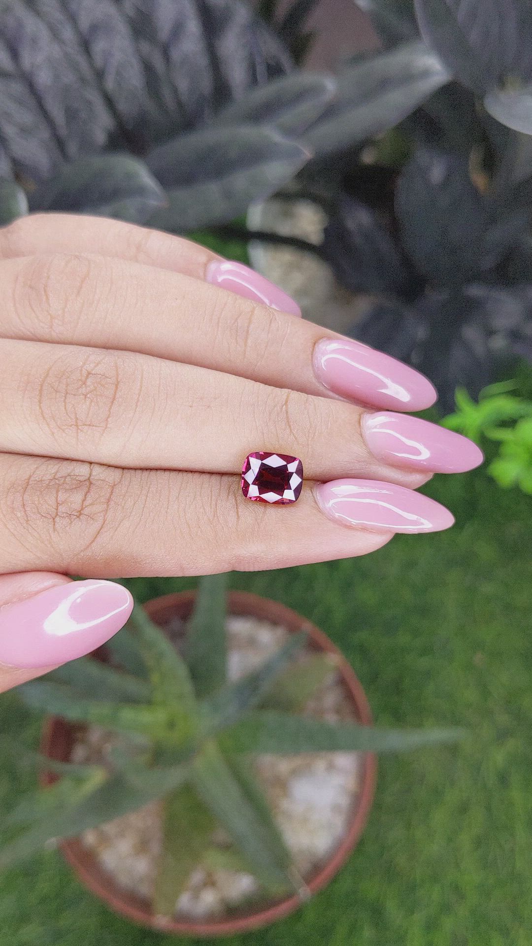 2.60 Ct. Purplish Pink Garnet from Tanzania Size Video
