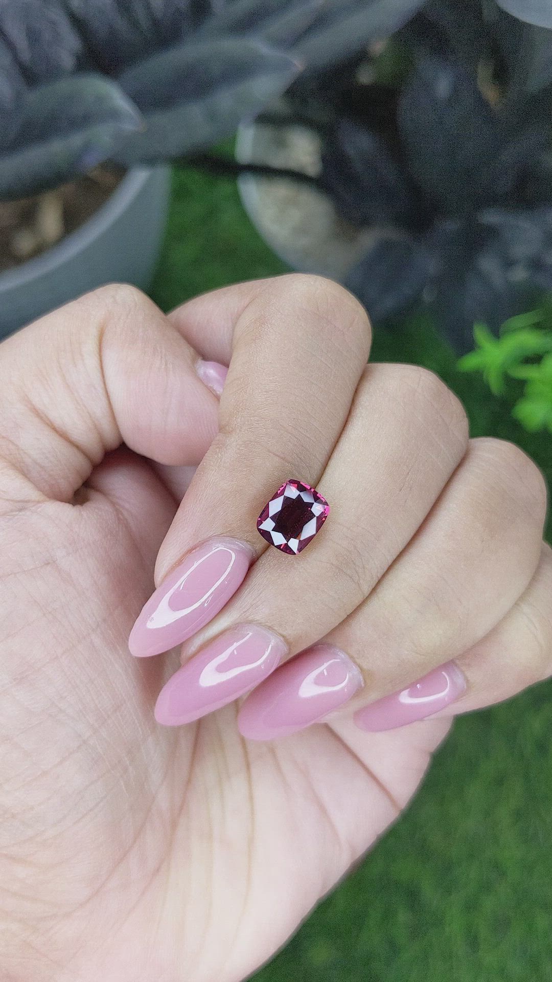 2.60 Ct. Purplish Pink Garnet from Tanzania Size Video
