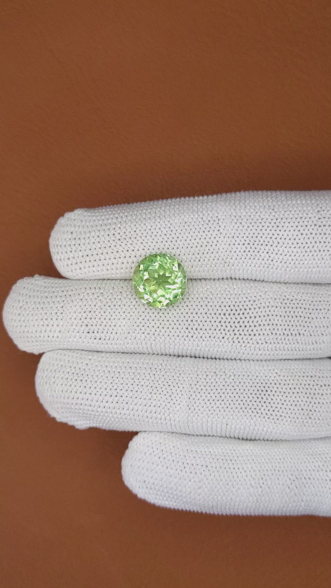 4.92 Ct. Yellowish Green Prasiolite from Brazil Size Video