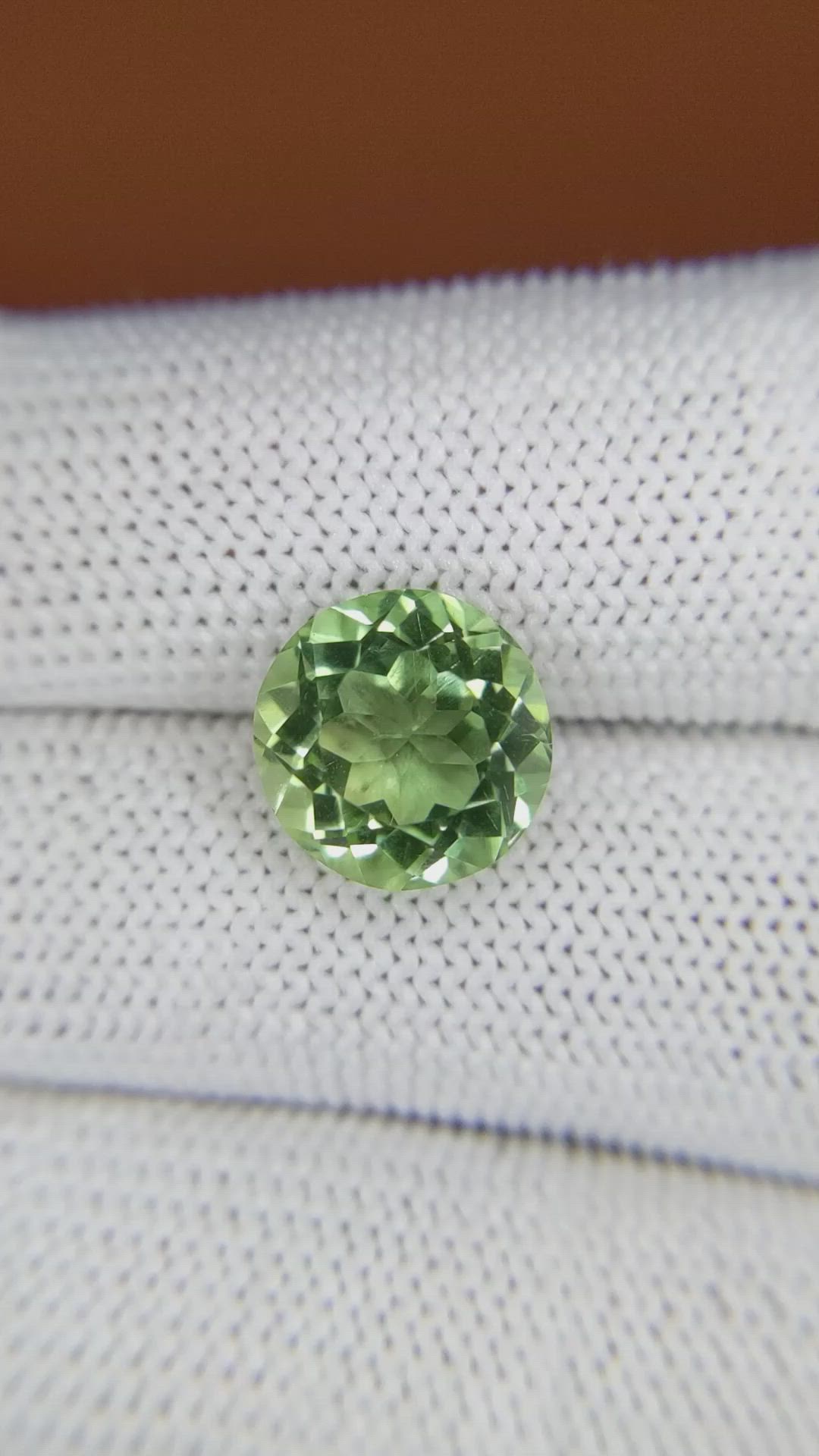 4.92 Ct. Yellowish Green Prasiolite from Brazil Size Video