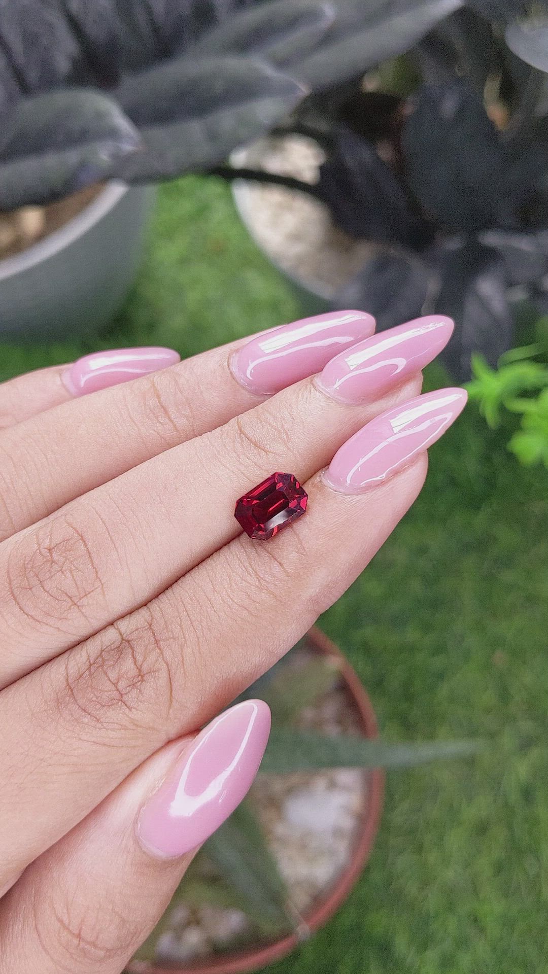 2.08 Ct. Red Garnet from Tanzania Size Video