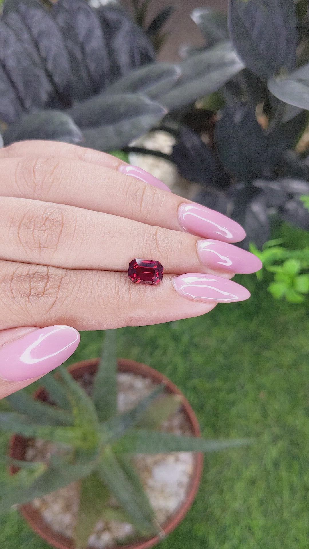2.08 Ct. Red Garnet from Tanzania Size Video