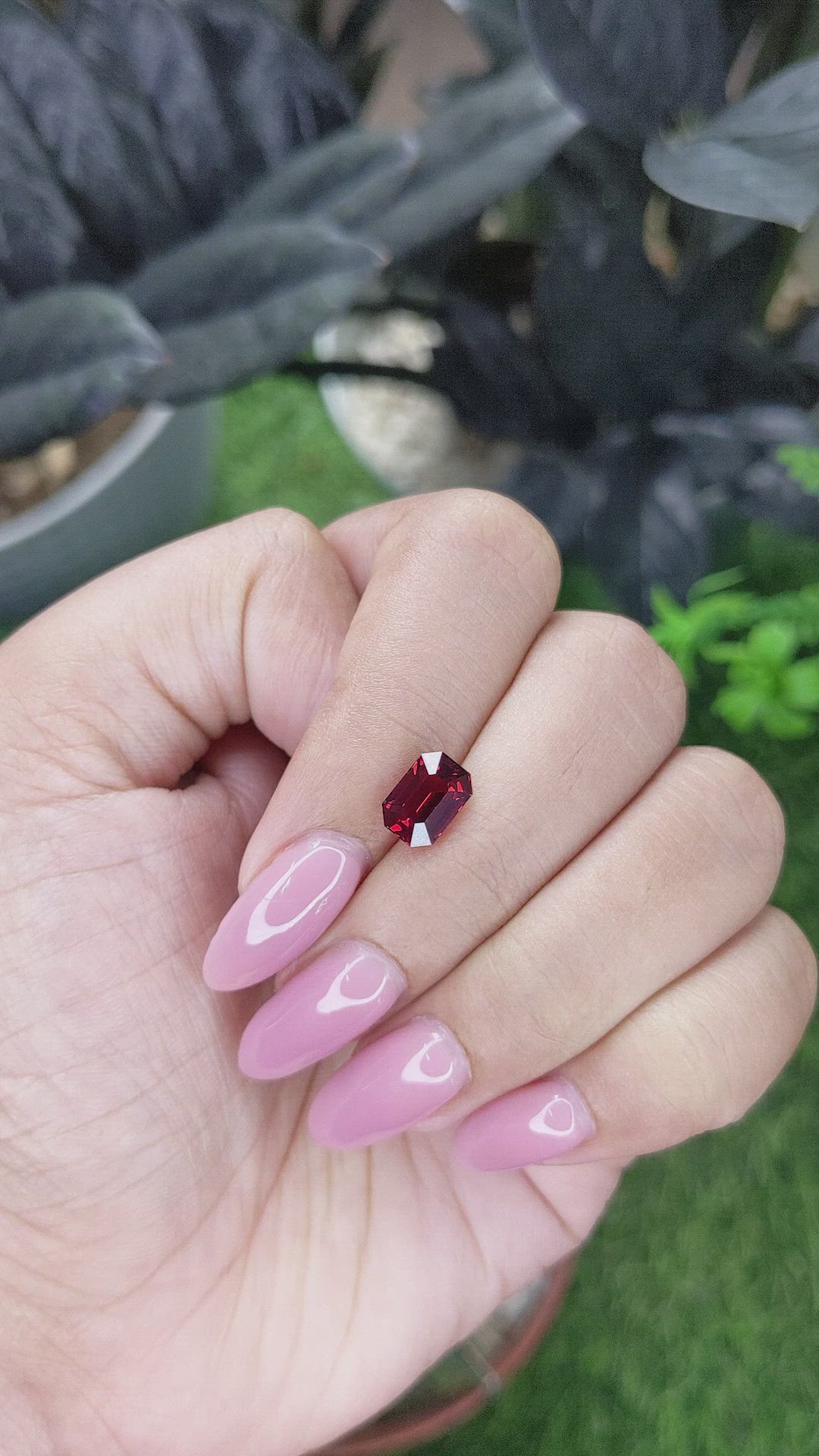 2.08 Ct. Red Garnet from Tanzania Size Video