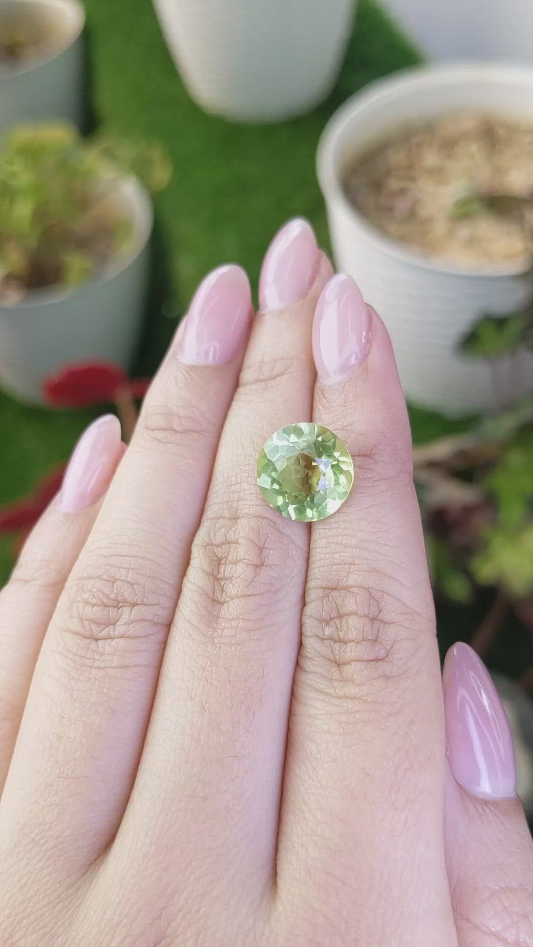 5.93 Ct. Yellowish Green Prasiolite from Brazil Size Video
