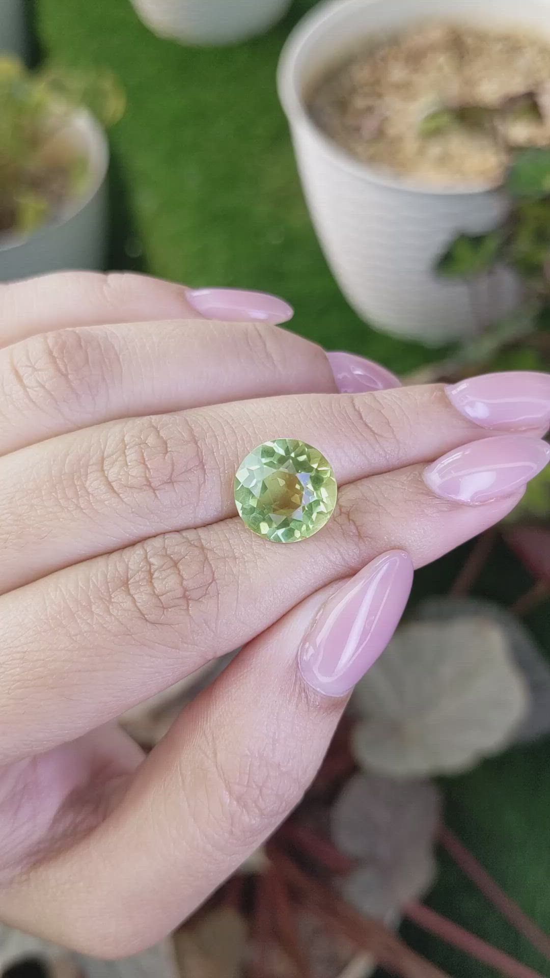 5.93 Ct. Yellowish Green Prasiolite from Brazil Size Video