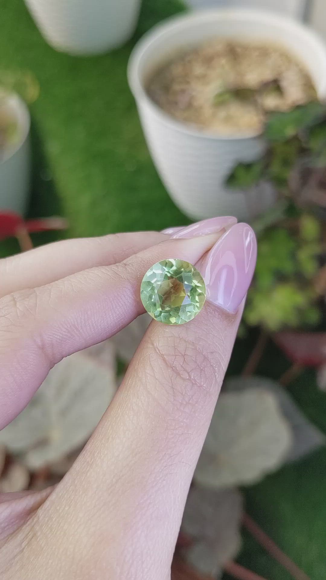 5.93 Ct. Yellowish Green Prasiolite from Brazil Size Video