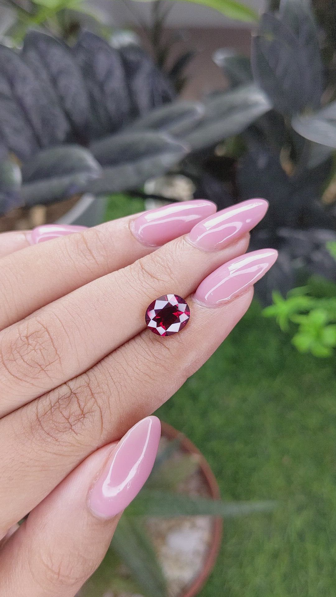 2.97 Ct. Purplish Red Garnet from Tanzania Size Video