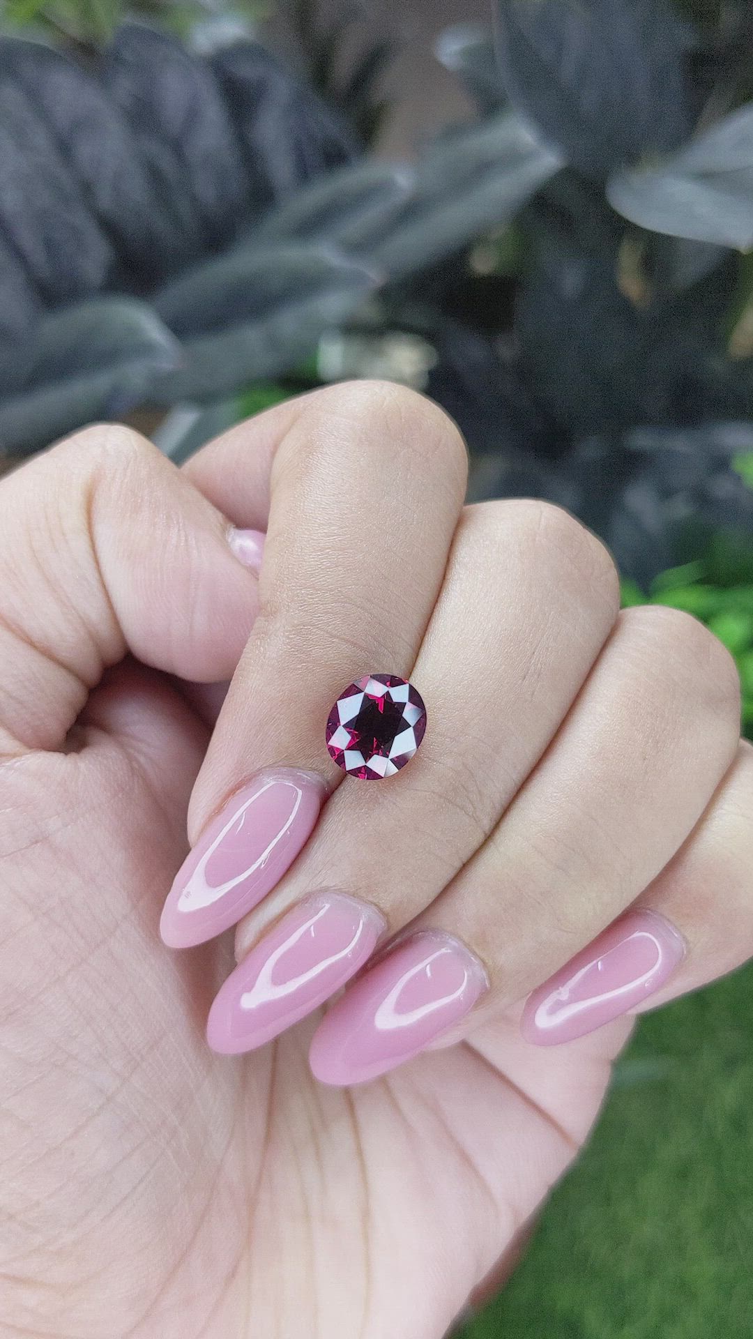 2.97 Ct. Purplish Red Garnet from Tanzania Size Video