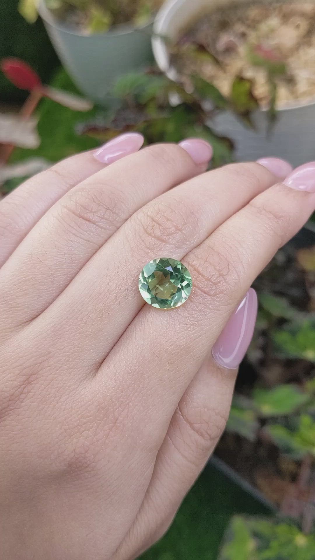 4.66 Ct. Green Prasiolite from Brazil Size Video
