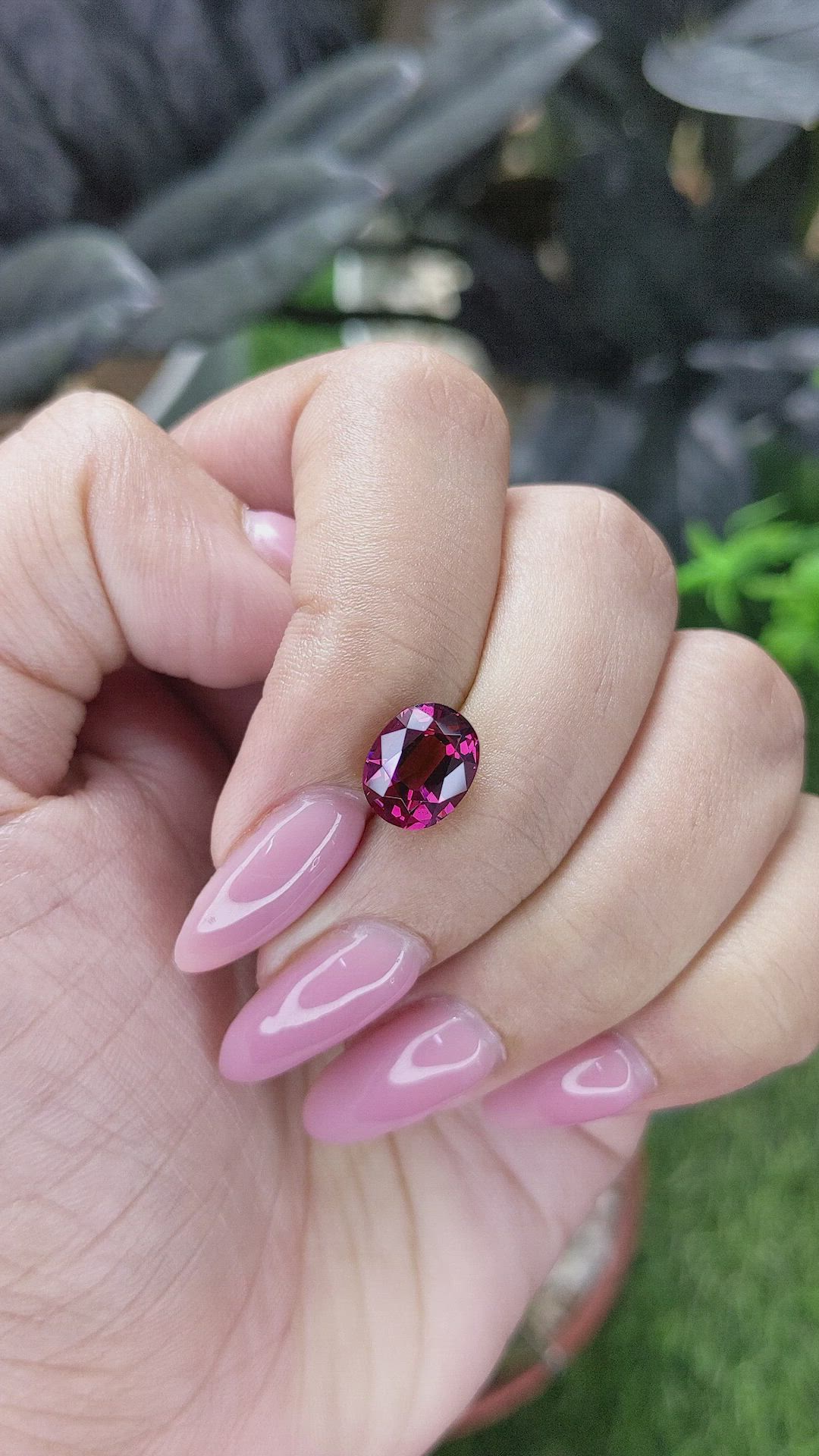 3.15 Ct. Purplish Pink Garnet from Tanzania Size Video