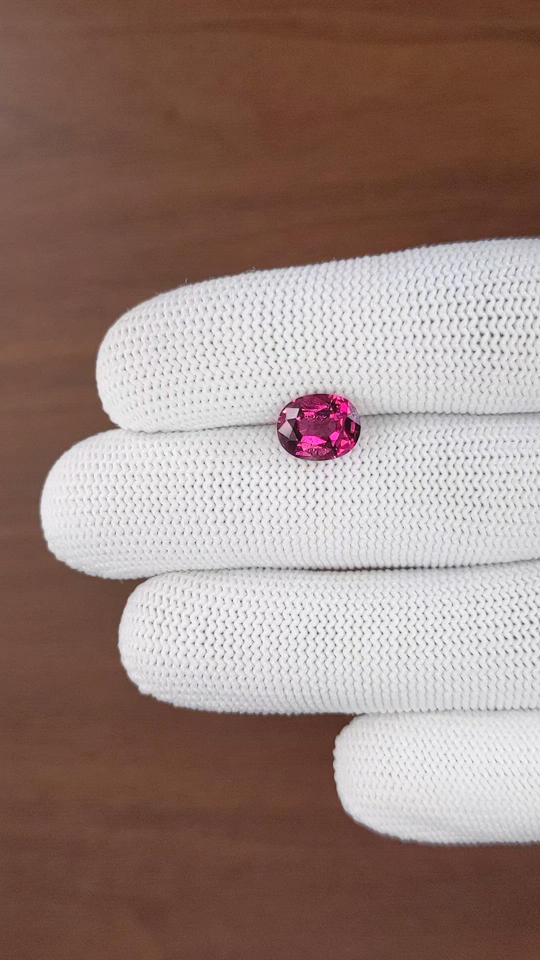 3.15 Ct. Purplish Pink Garnet from Tanzania Size Video