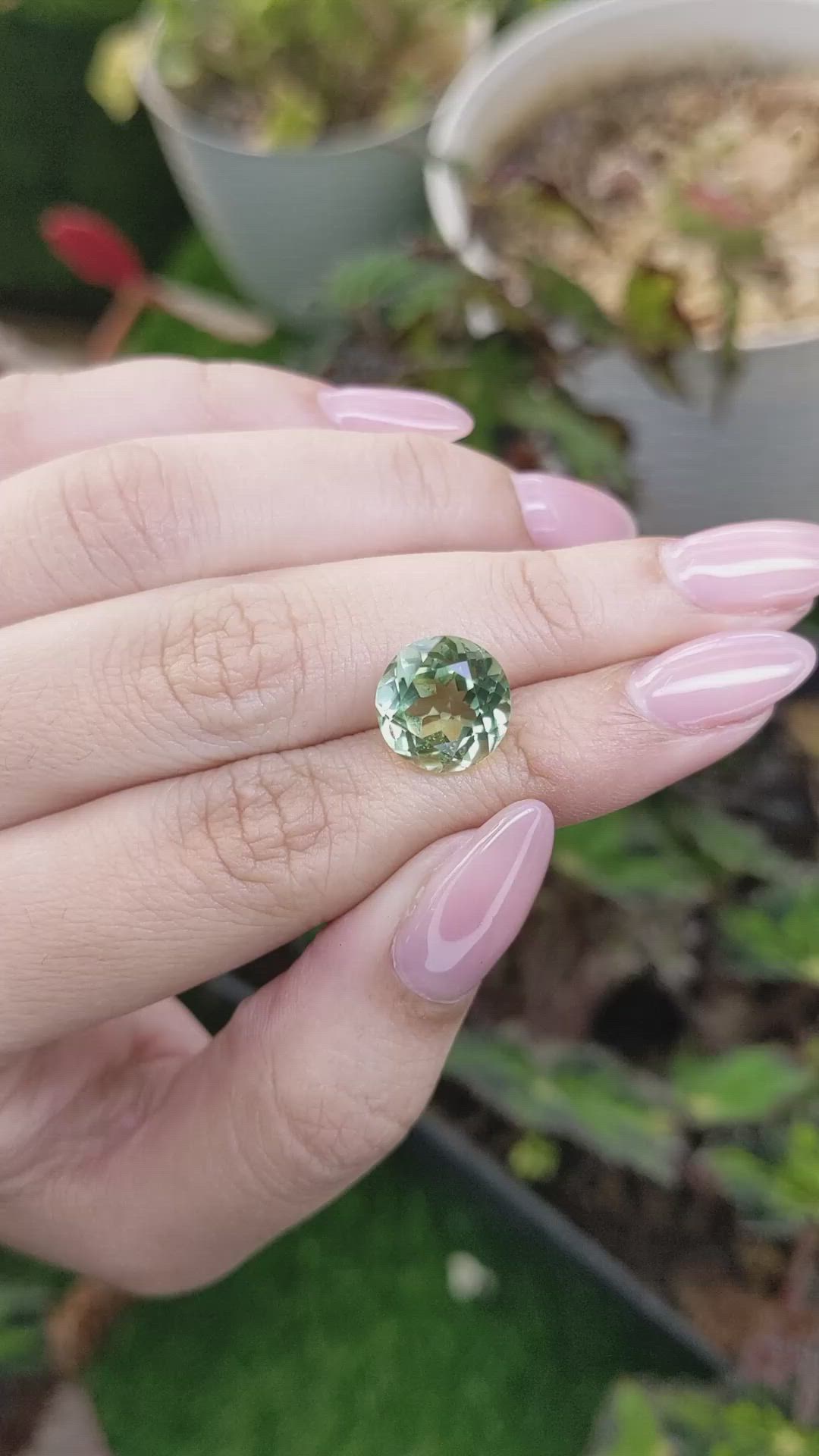 5.55 Ct. Green Prasiolite from Brazil Size Video