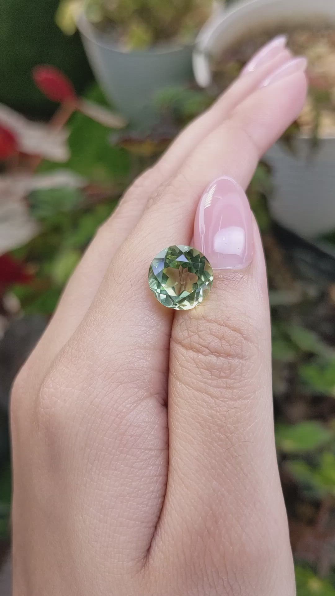 5.55 Ct. Green Prasiolite from Brazil Size Video