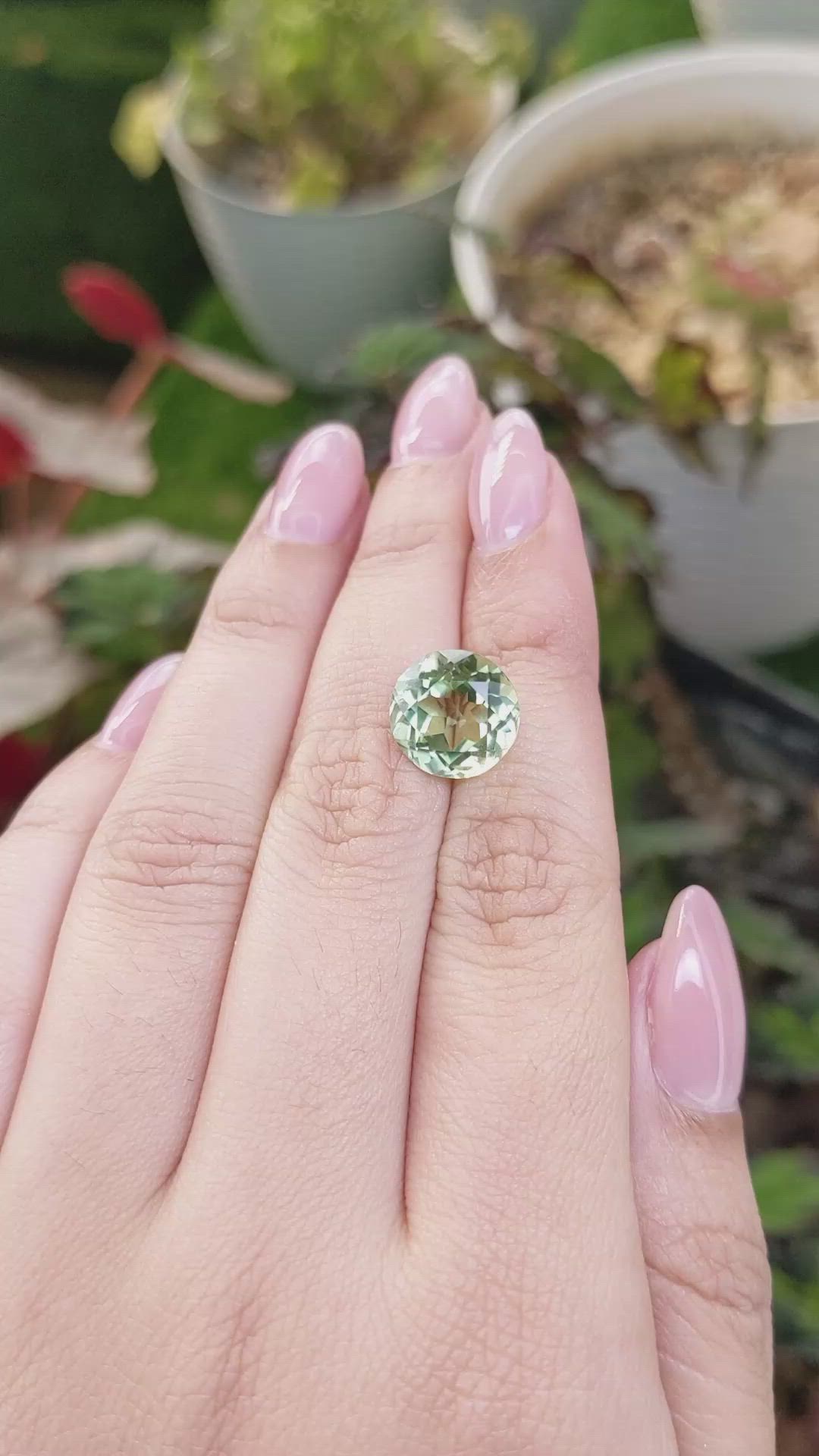 5.55 Ct. Green Prasiolite from Brazil Size Video