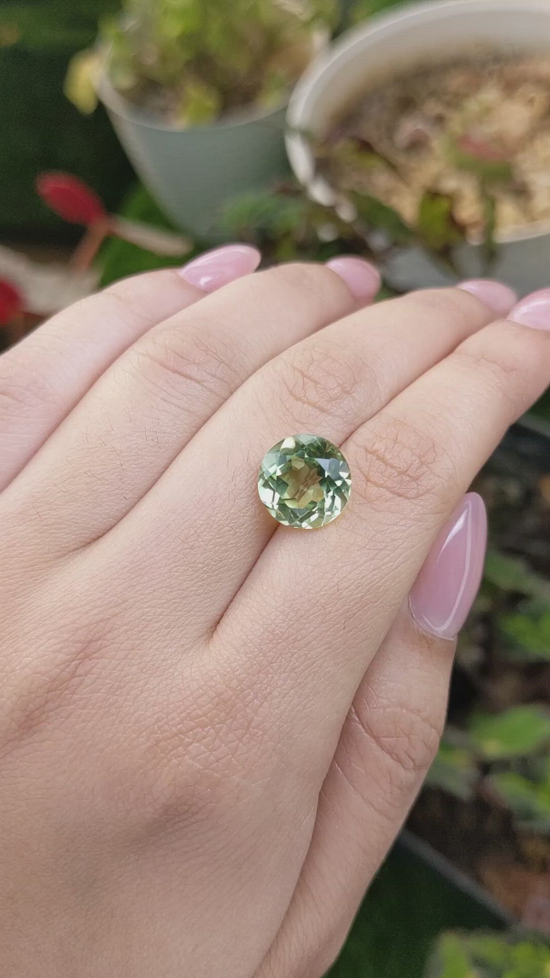 5.55 Ct. Green Prasiolite from Brazil Size Video