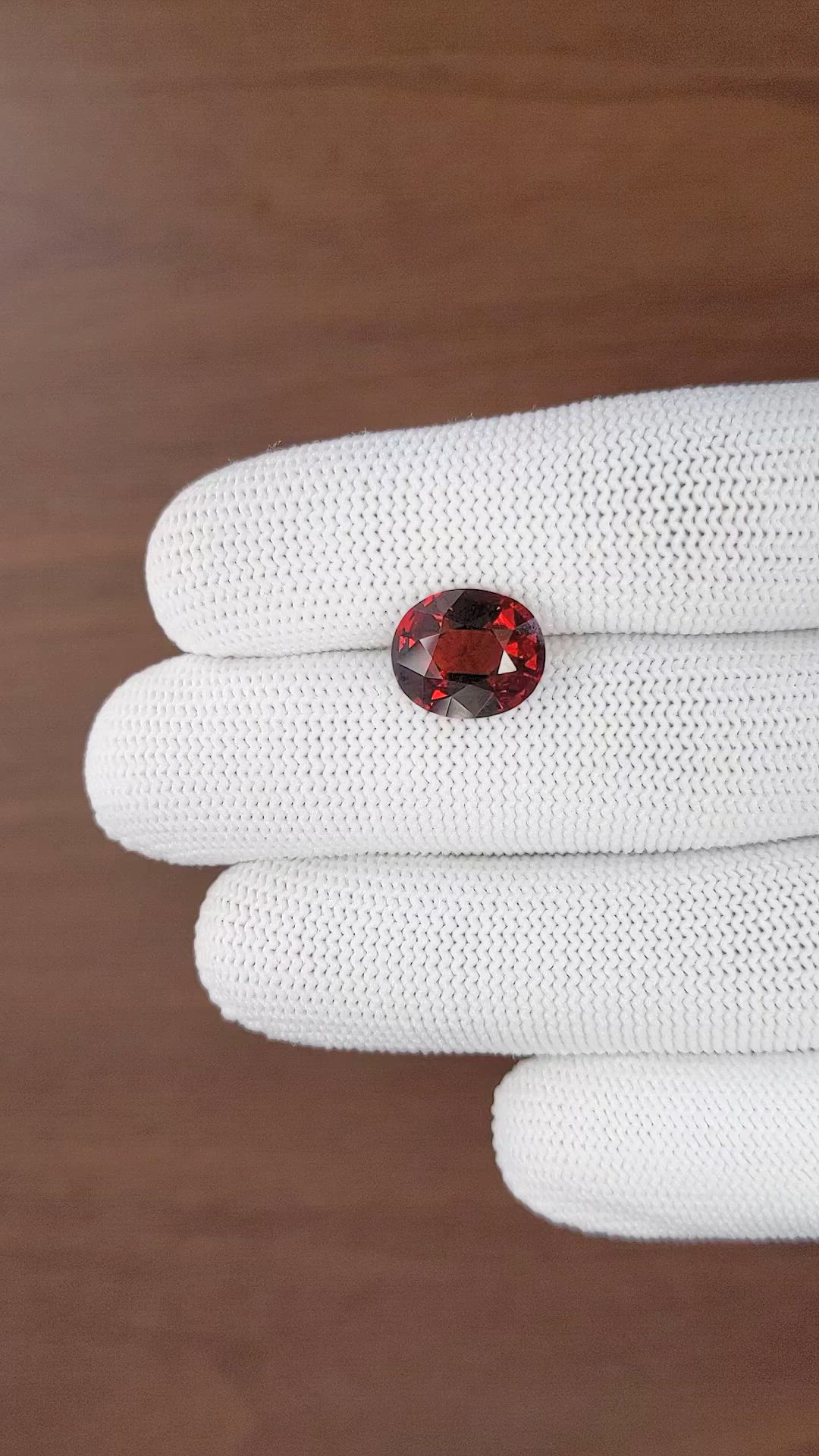 6.43 Ct. Red Garnet from Tanzania Size Video