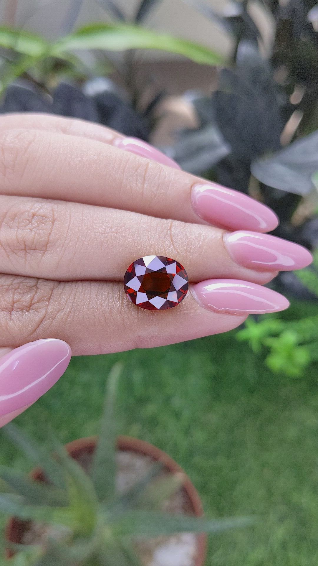 6.43 Ct. Red Garnet from Tanzania Size Video