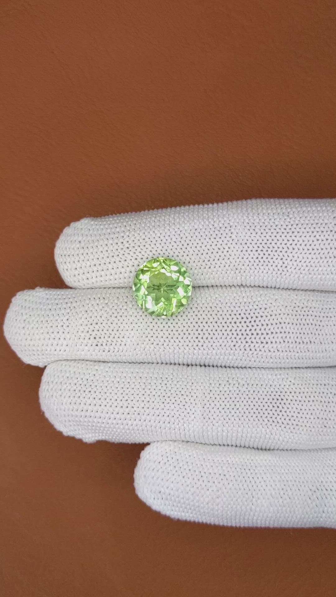 5.67 Ct. Yellowish Green Prasiolite from Brazil Size Video