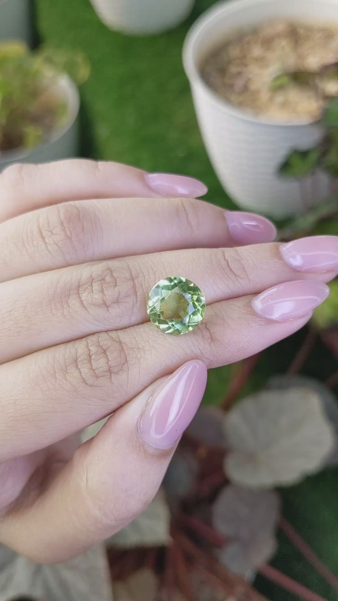 5.67 Ct. Yellowish Green Prasiolite from Brazil Size Video