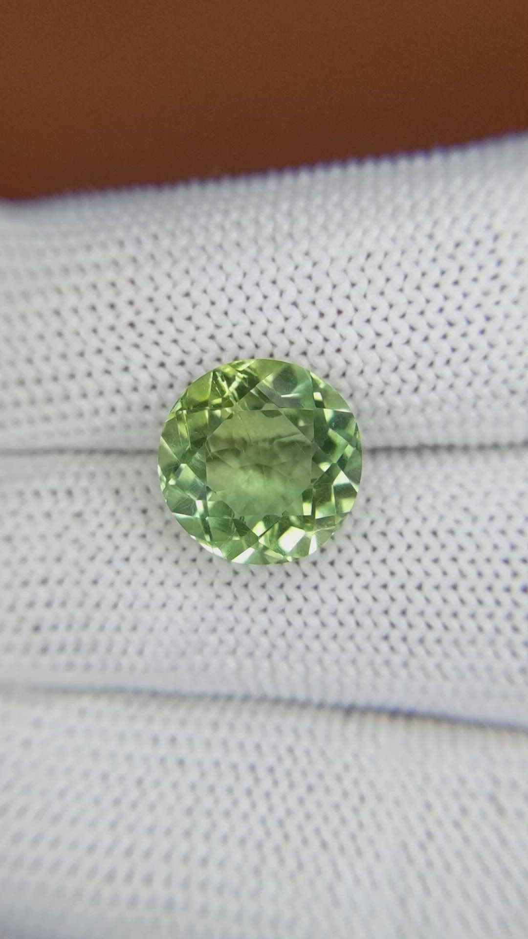 5.67 Ct. Yellowish Green Prasiolite from Brazil Size Video