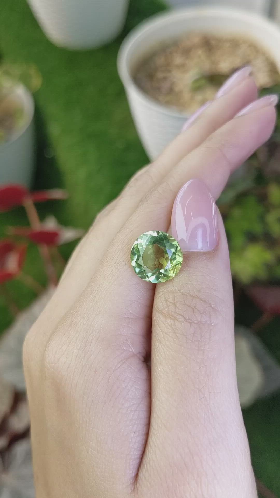 5.67 Ct. Yellowish Green Prasiolite from Brazil Size Video