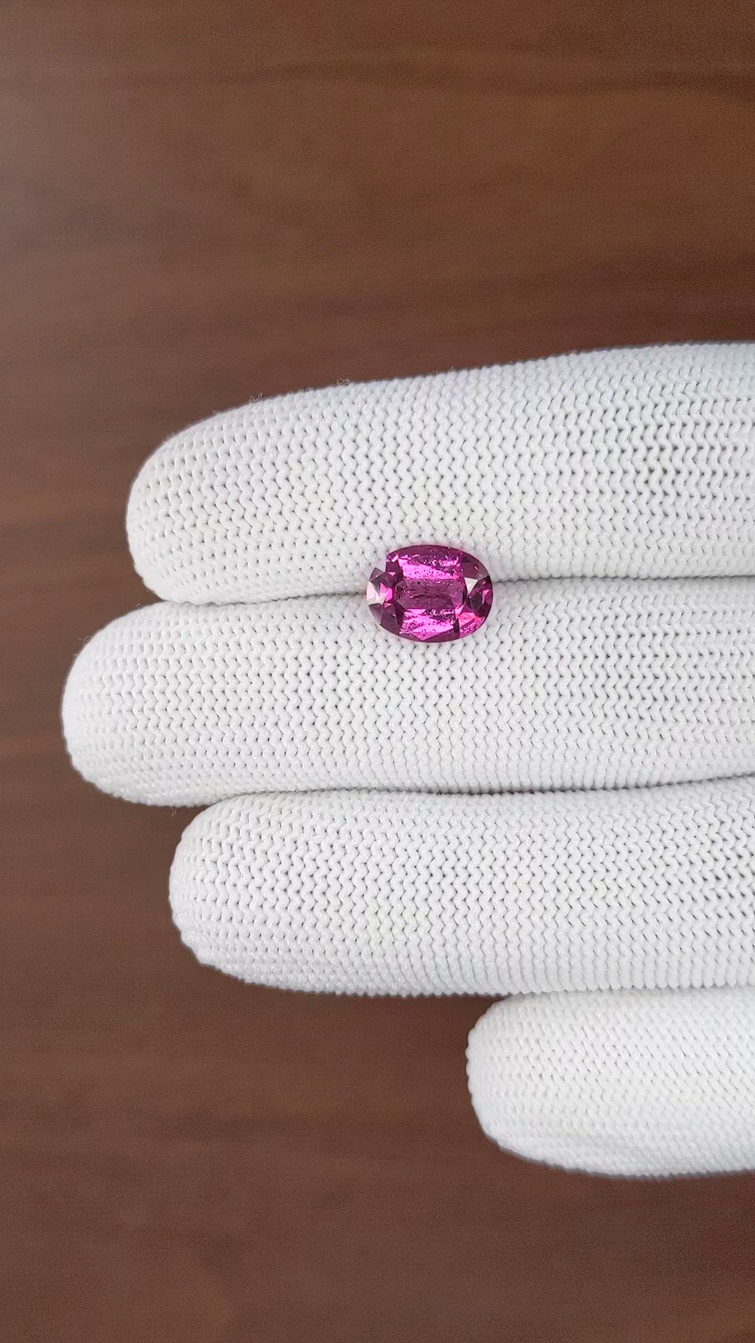 3.23 Ct. Pinkish Purple Garnet from Tanzania Size Video