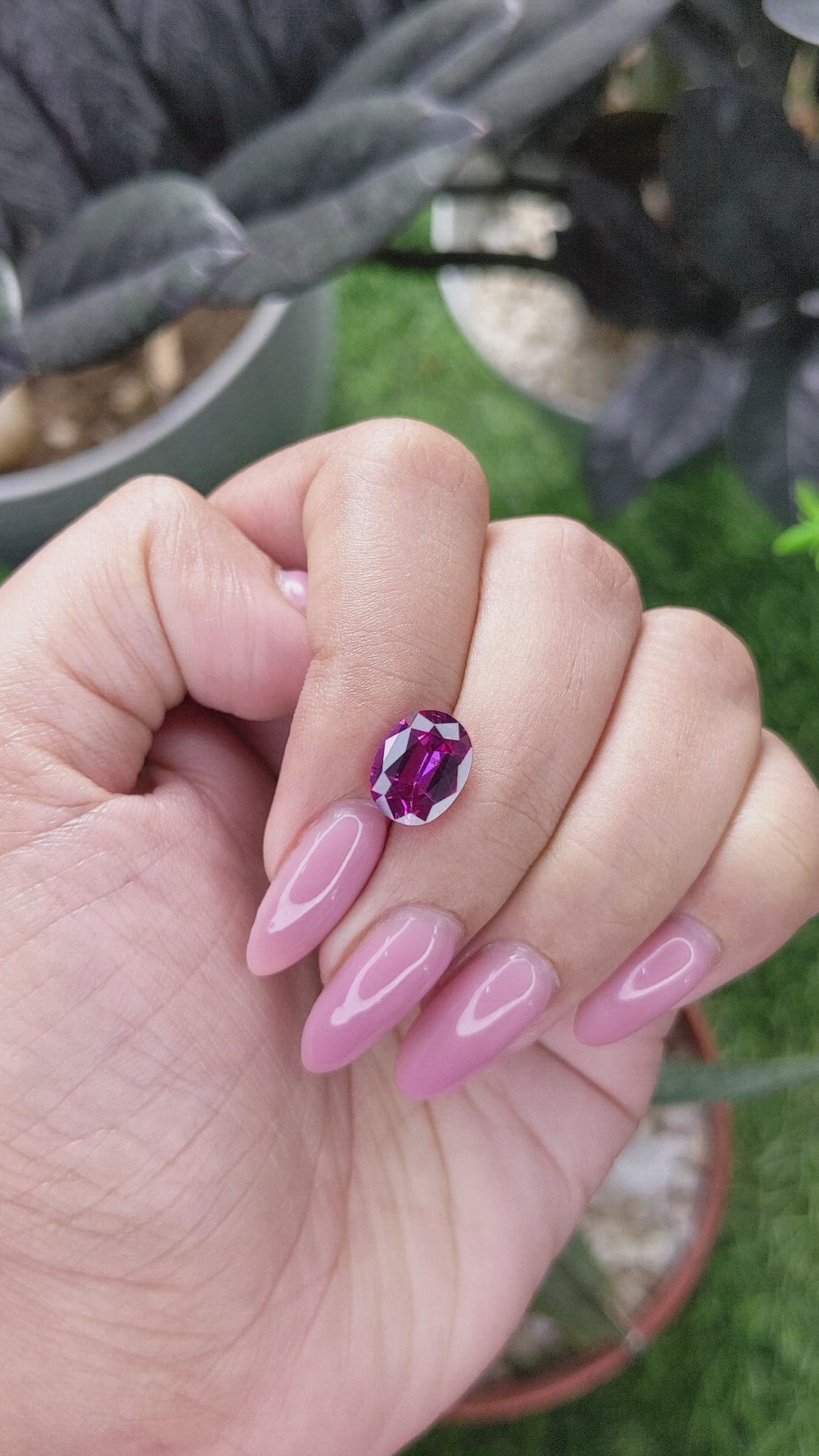 3.23 Ct. Pinkish Purple Garnet from Tanzania Size Video
