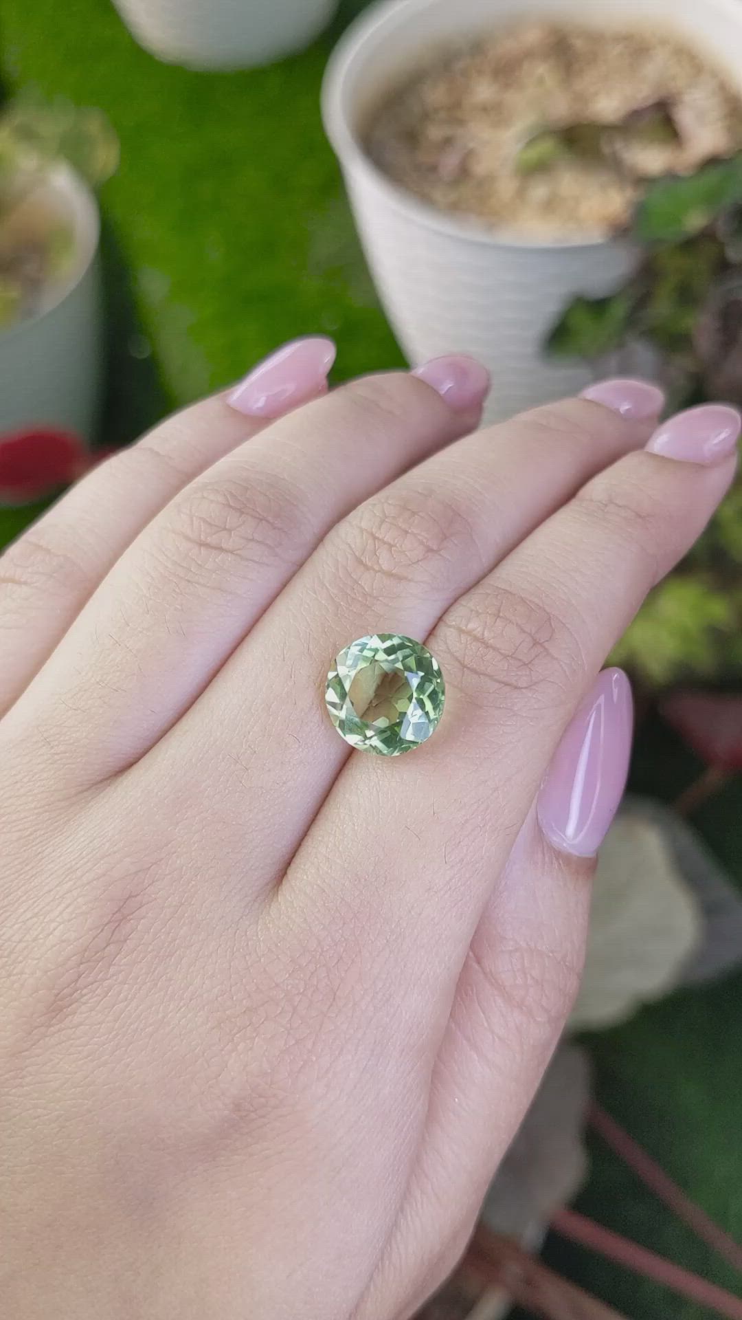 5.62 Ct. Green Prasiolite from Brazil Size Video