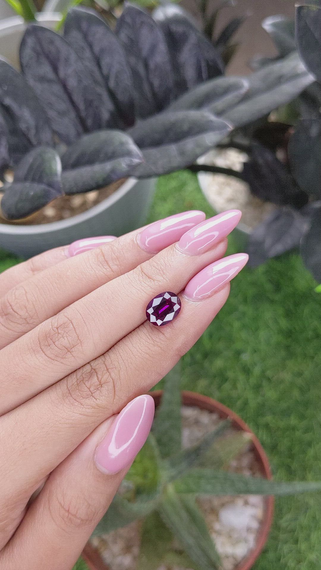 3.00 Ct. Pinkish Purple Garnet from Tanzania Size Video