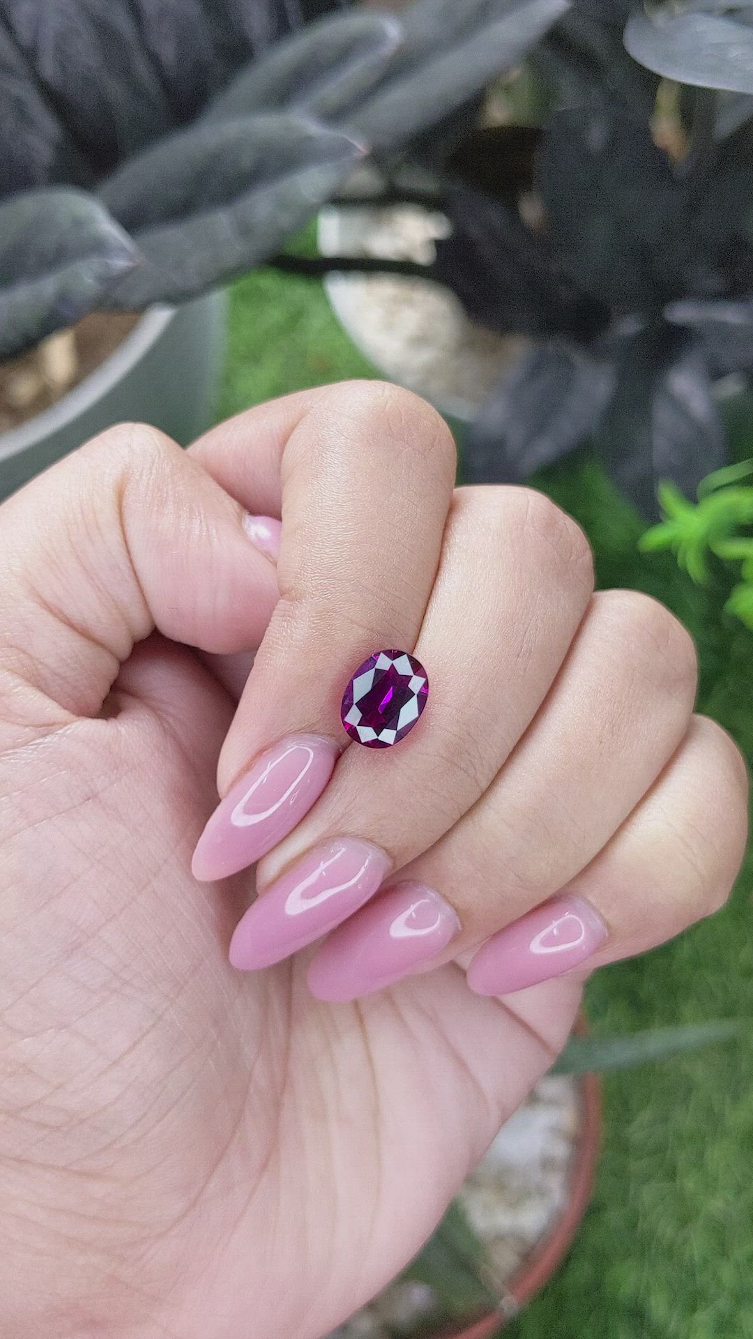 3.00 Ct. Pinkish Purple Garnet from Tanzania Size Video