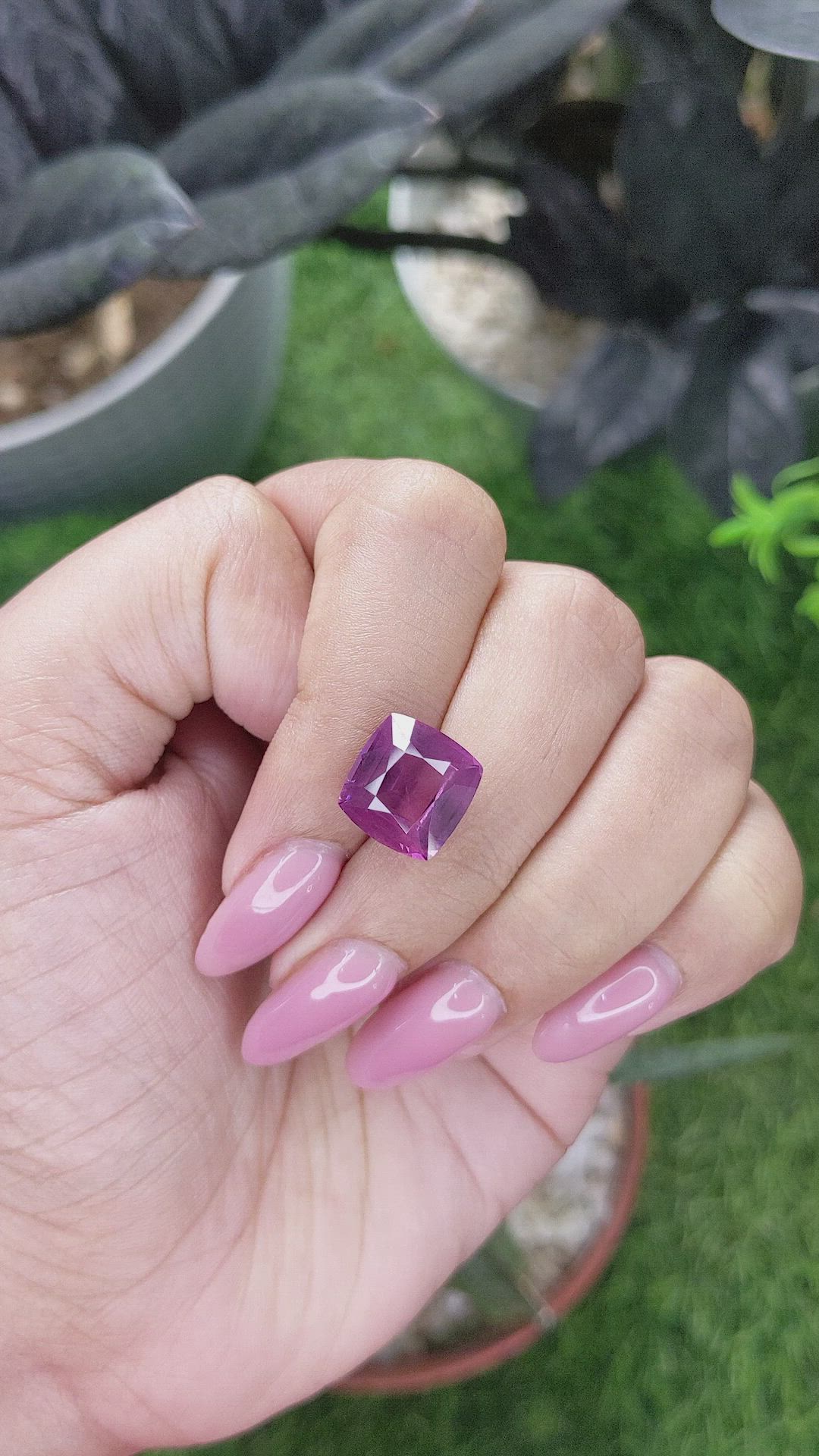 6.38 Ct. Pinkish Purple Rhodolite Garnet from Tanzania Size Video