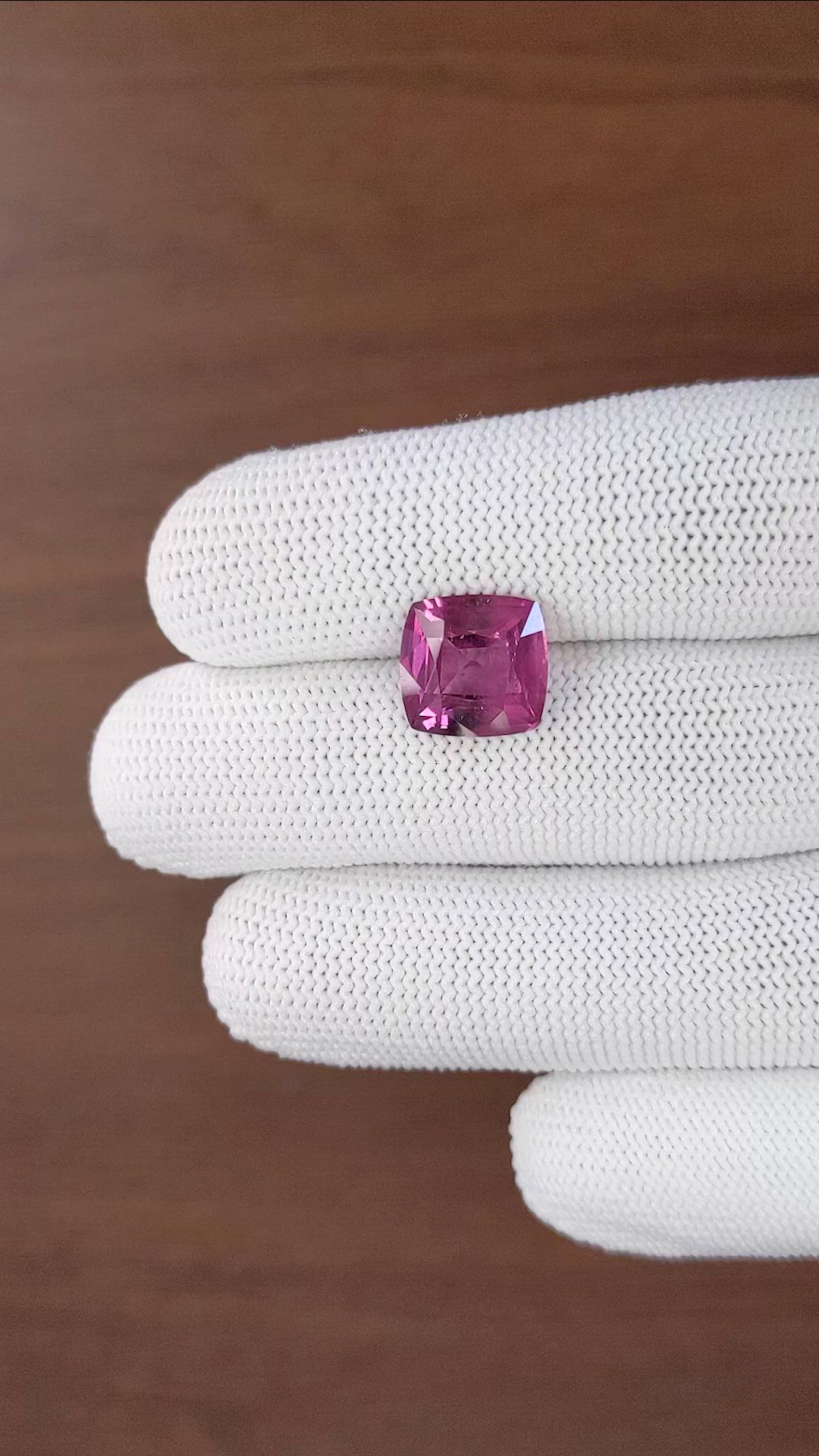 6.38 Ct. Pinkish Purple Rhodolite Garnet from Tanzania Size Video