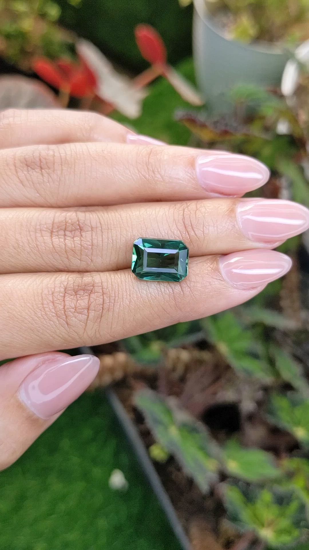 5.16 Ct. Bluish Green Prasiolite from Brazil Size Video
