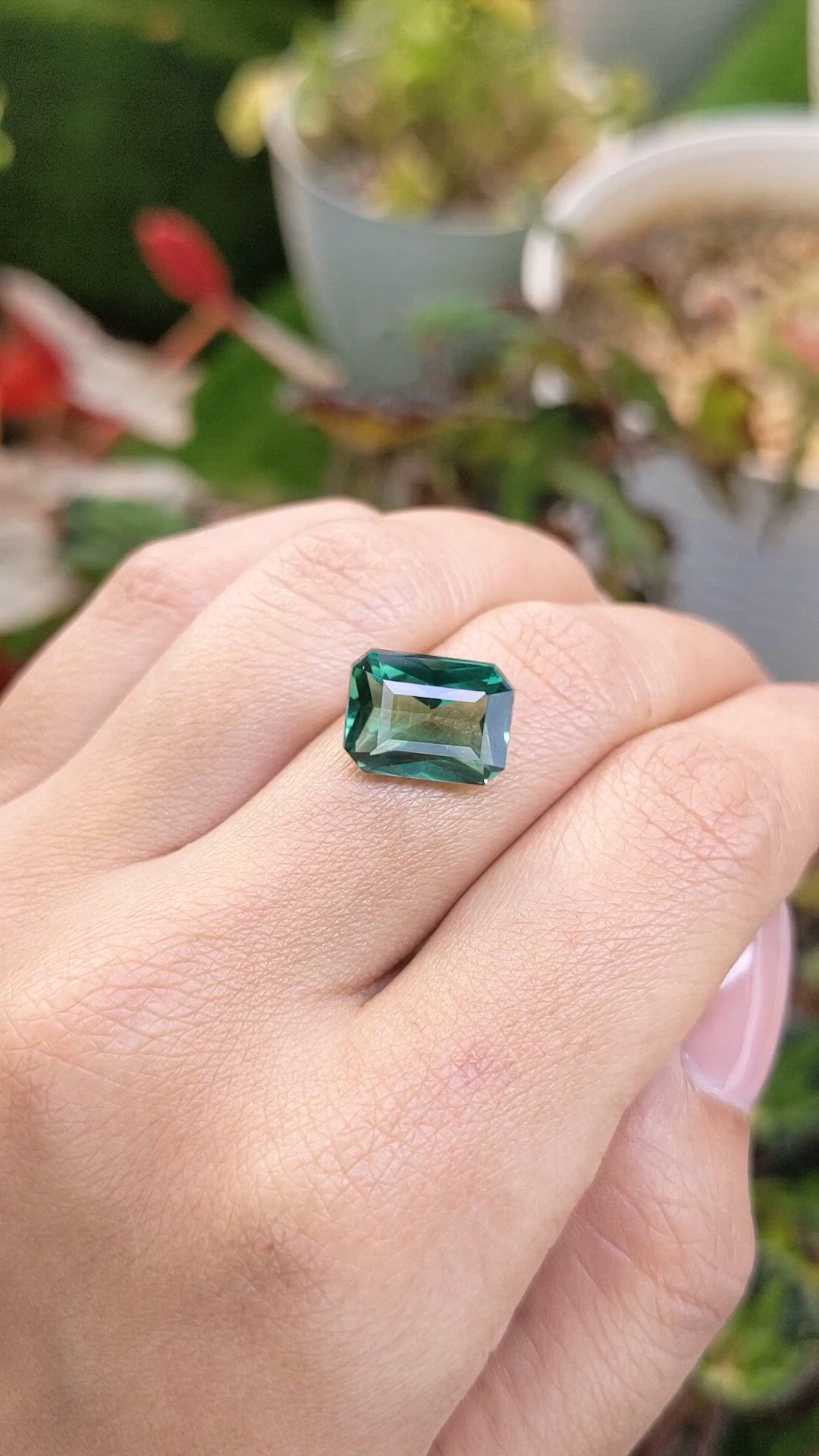 5.16 Ct. Bluish Green Prasiolite from Brazil Size Video