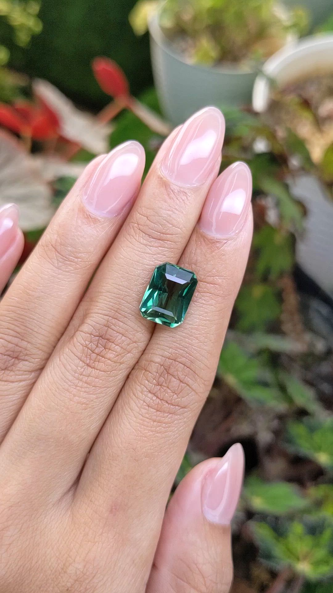 5.16 Ct. Bluish Green Prasiolite from Brazil Size Video