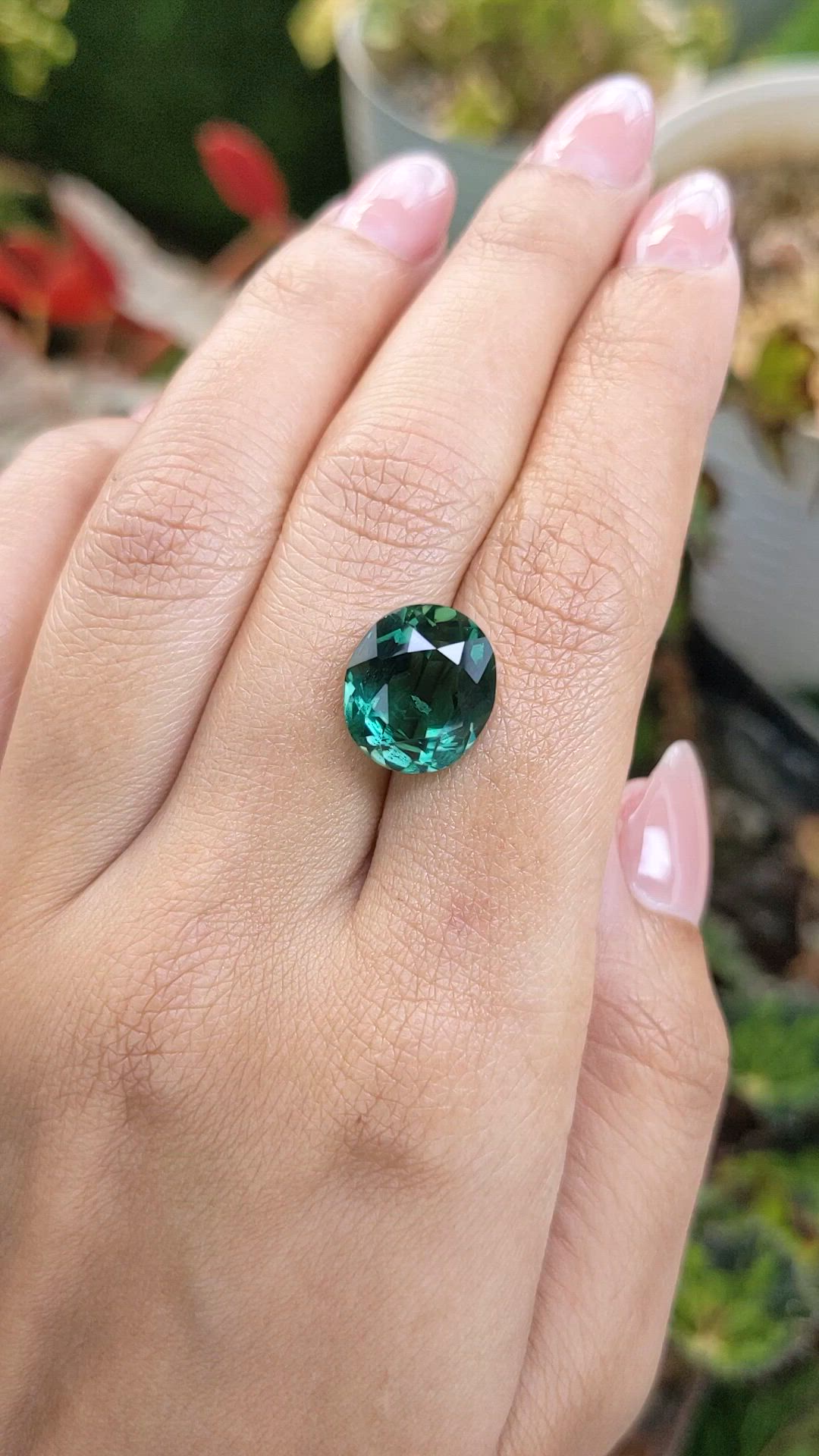 6.91 Ct. Bluish Green Prasiolite from Brazil Size Video