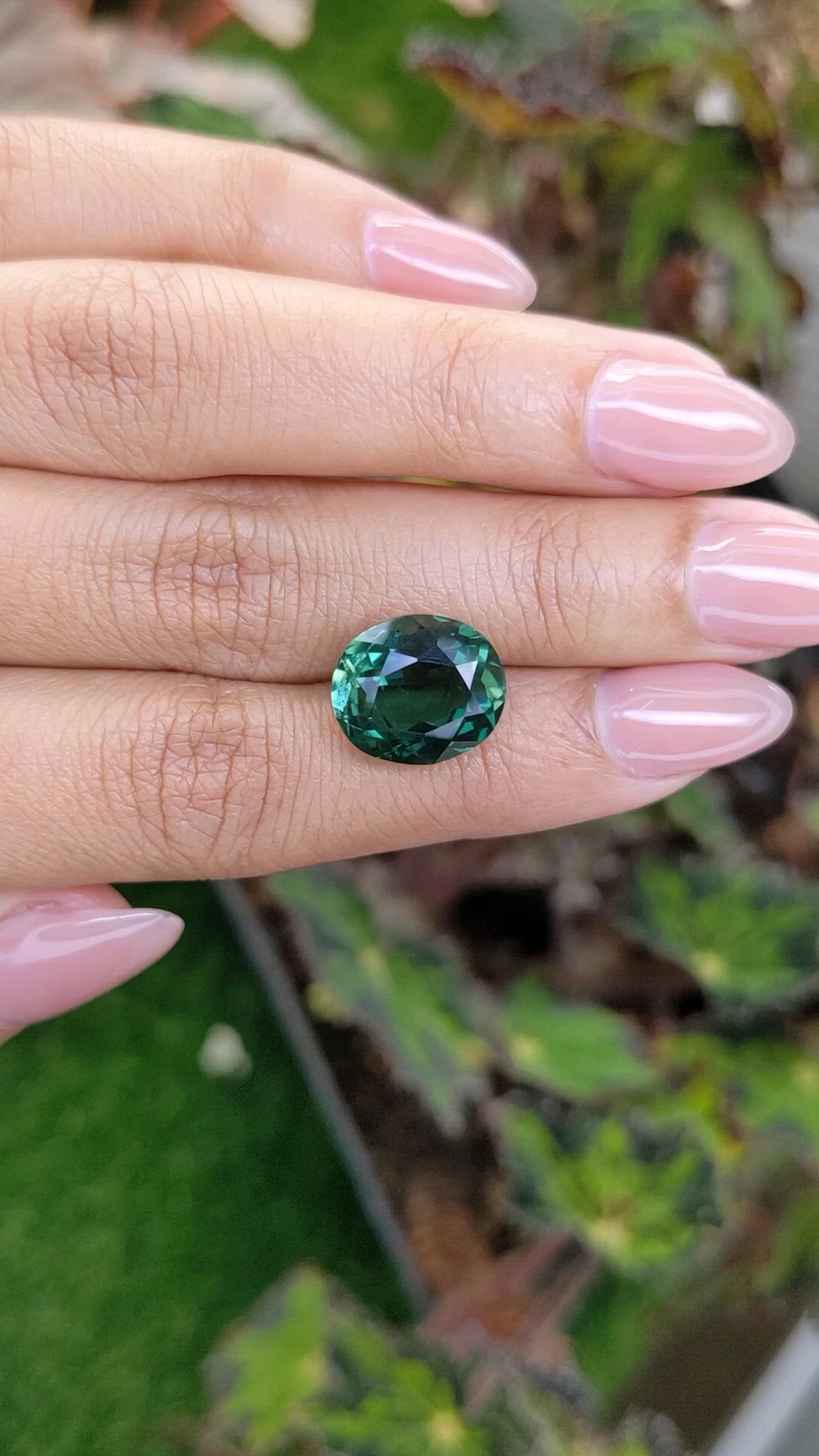 6.91 Ct. Bluish Green Prasiolite from Brazil Size Video