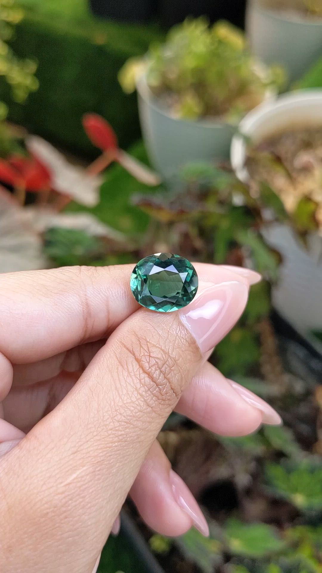 6.91 Ct. Bluish Green Prasiolite from Brazil Size Video