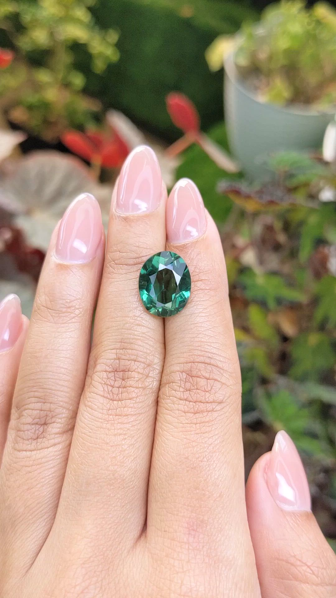 5.99 Ct. Bluish Green Prasiolite from Brazil Size Video