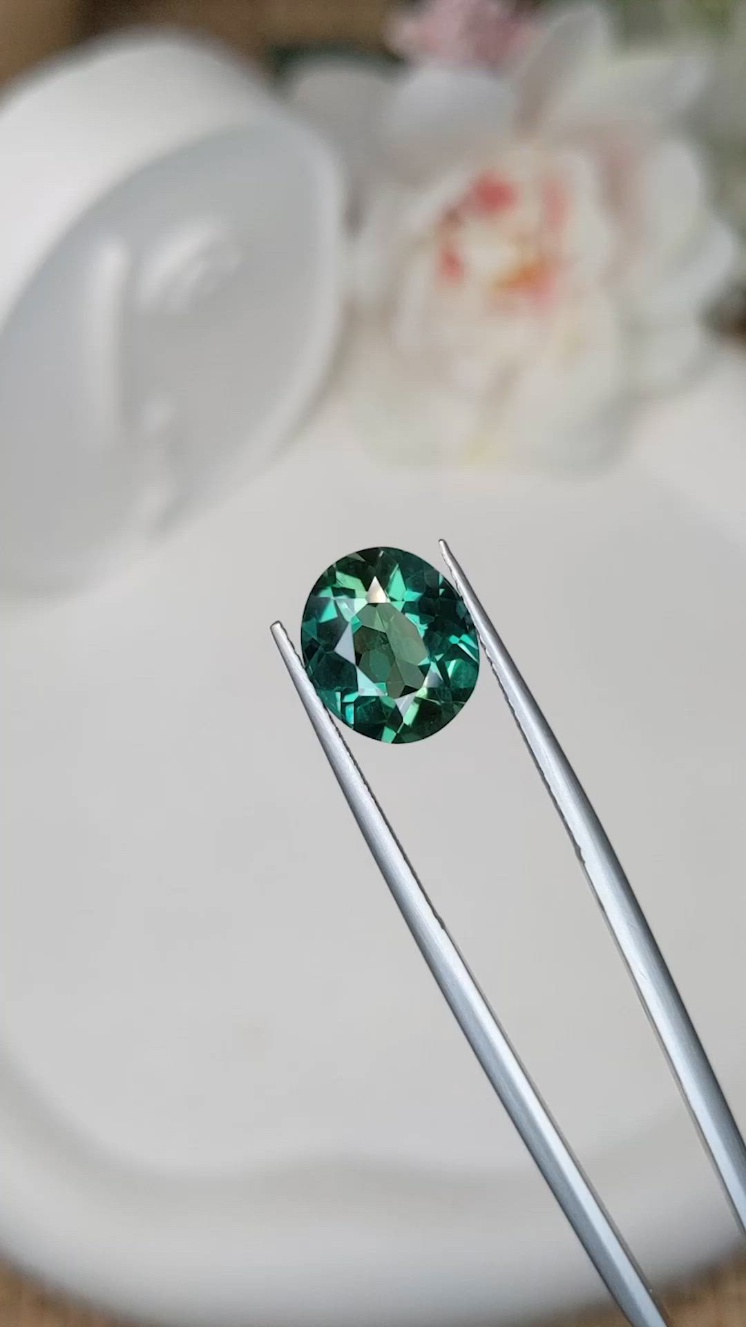 3.49 Ct. Bluish Green Prasiolite from Brazil Size Video